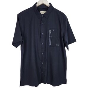 GILLZ Shirt Mens Medium Blue Short Sleeve Button Front Vented Fishing Tech